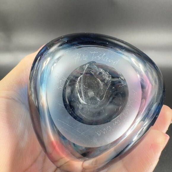 Fire Islands Signed Matthew Labarbera Glass Vase Triangular Glass Multicolor - Picture 7 of 16